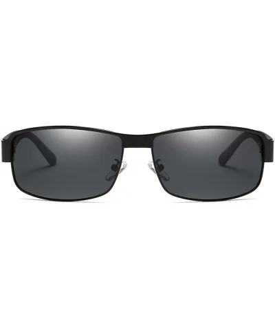 Men's Classic Alloy Vintage Eyewear Accessories Polarized Lens Sunglasses For Men UV400 8485 - Black - CJ12IUDQJ0Z $18.10 Rim...