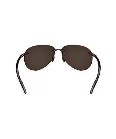 Rimless Sunglasses For Men Women Ultralight TR90 Frame - Brown - CT18H0LTNUG $55.85 Aviator