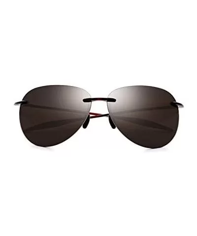 Rimless Sunglasses For Men Women Ultralight TR90 Frame - Brown - CT18H0LTNUG $55.85 Aviator