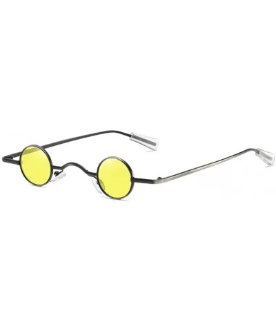 Small Round Vintage Sunglasses - Yellow - CI199DZI8S6 $40.97 Round