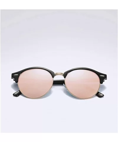 Semi Rimless Polarized Sunglasses WITH CASE Women Men Retro Sunglasses - CA18R6X25M2 $17.21 Semi-rimless