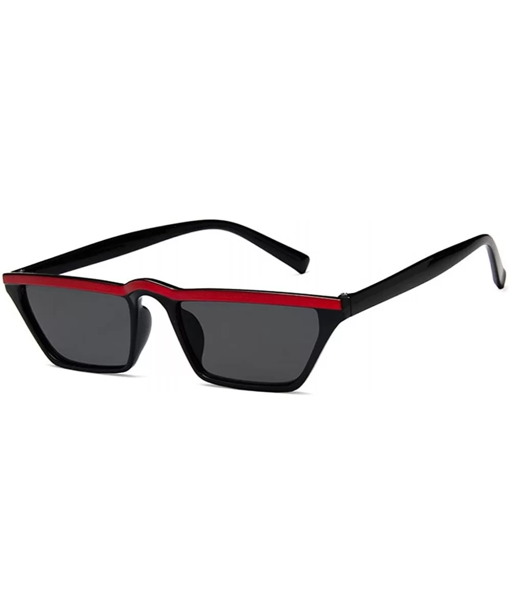 Vintage Small Square Shade Sunglasses Women Eyewear Plastic Frame - Red - CK18D8Z3G2R $8.15 Rimless