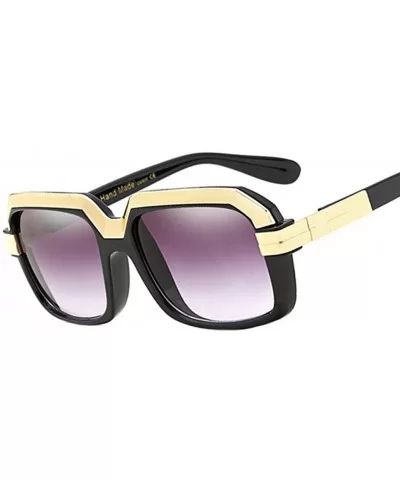 Golden Eyebrow Square Sunglasses Women Brand Designer Clear Lens Glasses Female Sunglass UV400 - 6 - CN18R9HIN3Q $46.51 Square