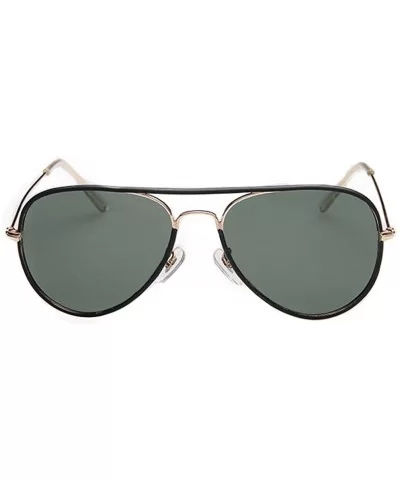 Unisex-adult Sunglasses Color Frame Aviator Lens 2016 New Designed - Black/Green - CM11ZIRHCBH $32.52 Sport