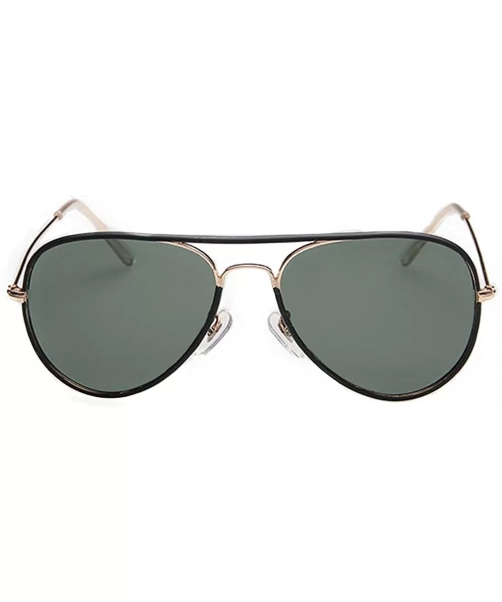 Unisex-adult Sunglasses Color Frame Aviator Lens 2016 New Designed - Black/Green - CM11ZIRHCBH $32.52 Sport