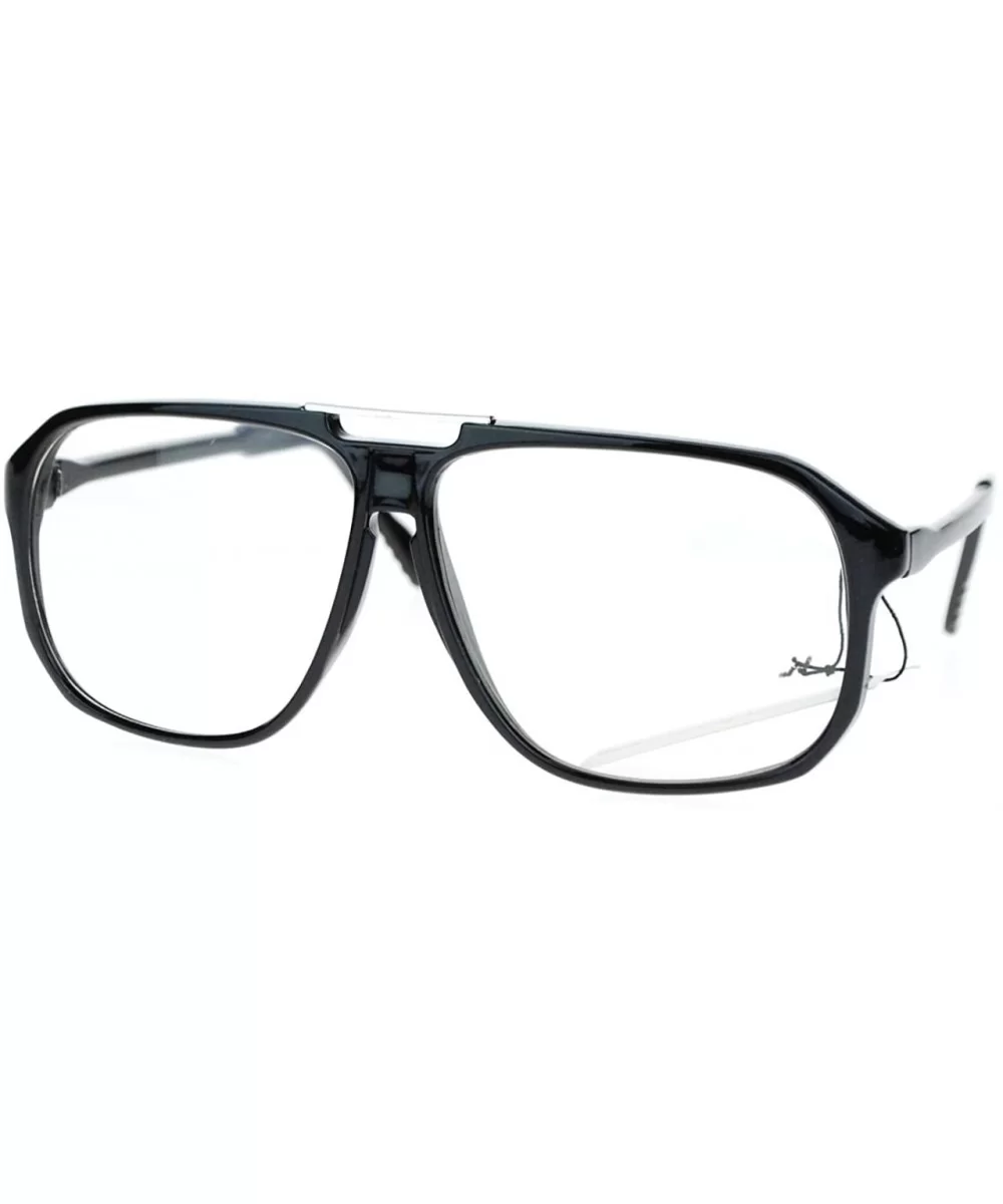 Super Oversized Square Eyeglasses Vintage Party Nerdy Clear Lens Glasses - Black - C211TA3ZDVZ $13.23 Square