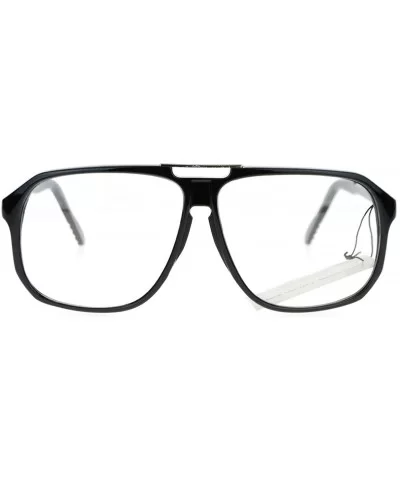 Super Oversized Square Eyeglasses Vintage Party Nerdy Clear Lens Glasses - Black - C211TA3ZDVZ $13.23 Square