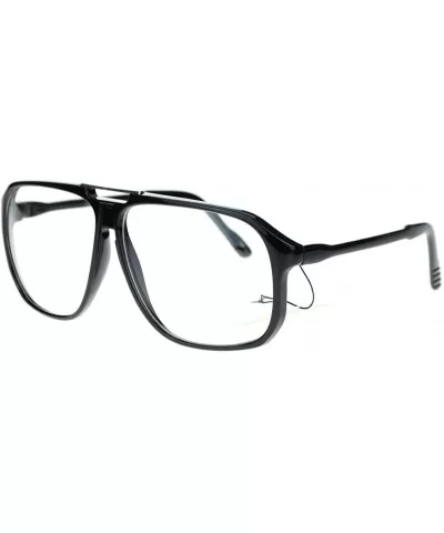 Super Oversized Square Eyeglasses Vintage Party Nerdy Clear Lens Glasses - Black - C211TA3ZDVZ $13.23 Square