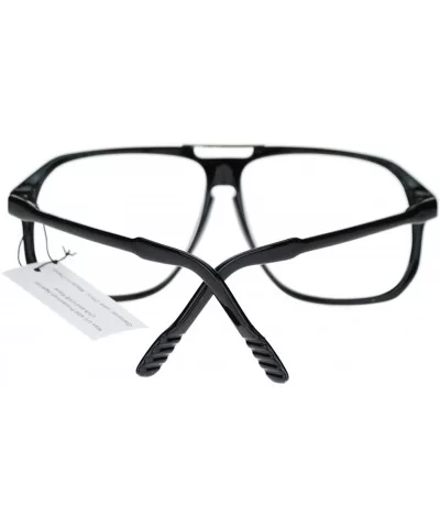 Super Oversized Square Eyeglasses Vintage Party Nerdy Clear Lens Glasses - Black - C211TA3ZDVZ $13.23 Square