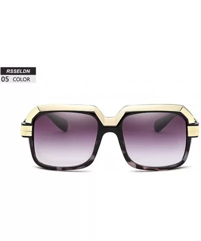 Golden Eyebrow Square Sunglasses Women Brand Designer Clear Lens Glasses Female Sunglass UV400 - 6 - CN18R9HIN3Q $46.51 Square