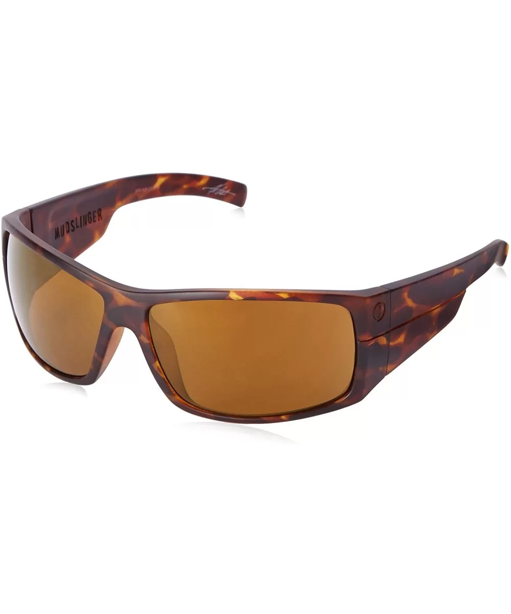 Mudslinger Matte Tortoise Polarized Wrap Sunglasses - Matte Tort M2 - CF11SDBLUUT $86.75 Wrap