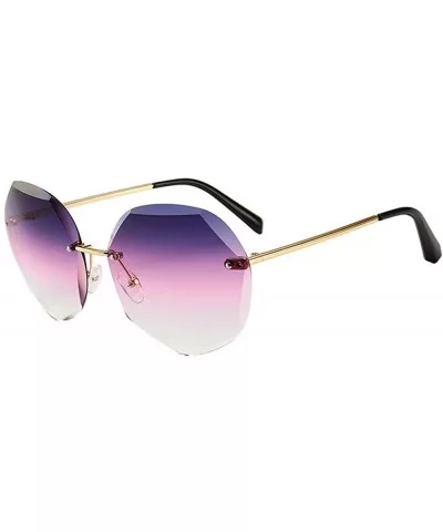 Women Heart Shape Rimless Sunglasses UV400 Protection Aviator Sunglasses - 4002purple - C918W3DLSM9 $20.42 Rimless