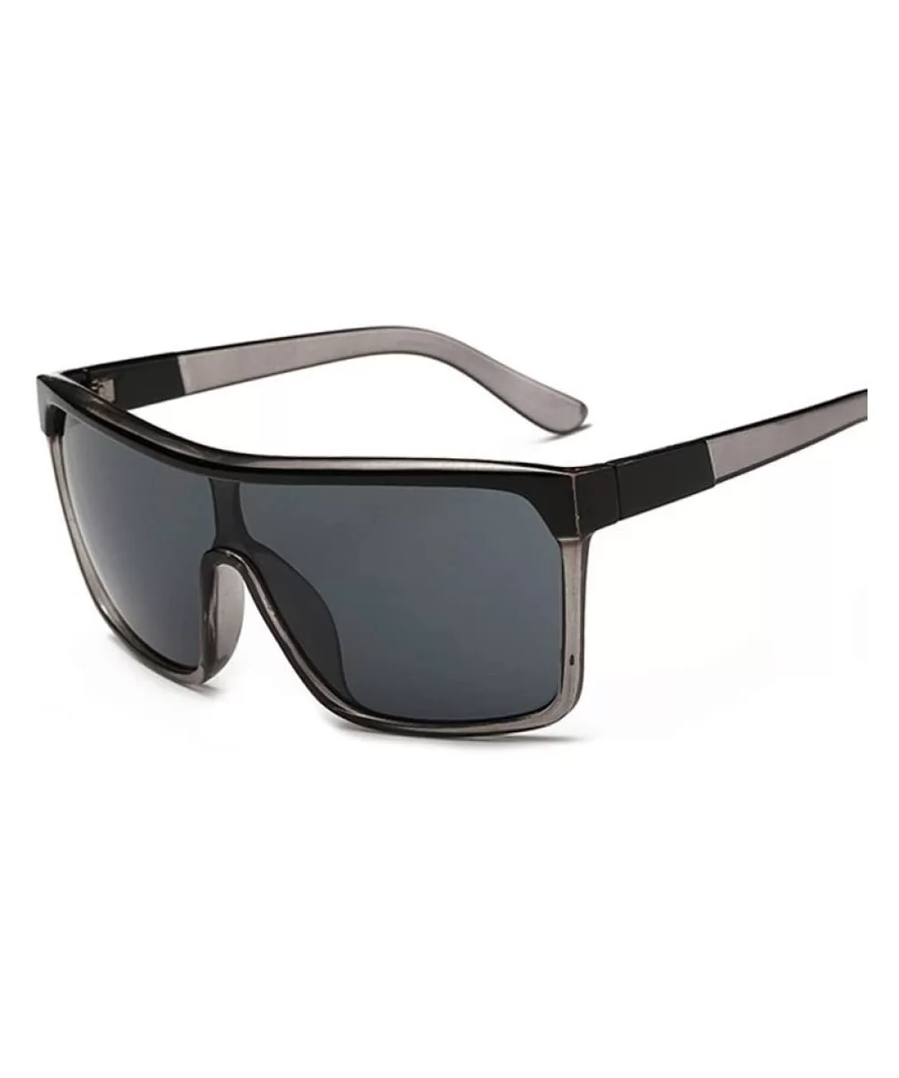 Square Shield Sunglasses Men Male Luxury Brand Sun Glasses for Men Cool Shades Mirror Retro - 1 - C318QAUXWLR $44.93 Round