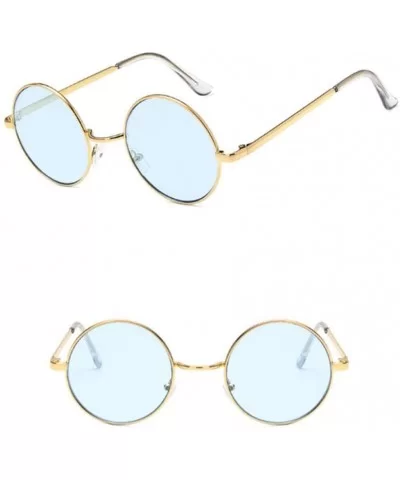 Sun Glasses Vintage Fashion Sunglasses Round Frame Steampunk Men Women Sun Glasses-E - CQ199HUIWN8 $40.92 Round