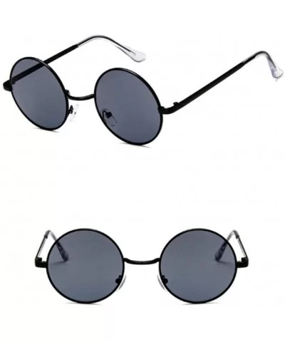 Sun Glasses Vintage Fashion Sunglasses Round Frame Steampunk Men Women Sun Glasses-E - CQ199HUIWN8 $40.92 Round