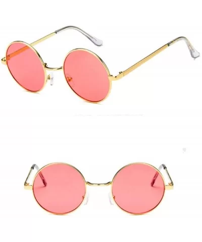 Sun Glasses Vintage Fashion Sunglasses Round Frame Steampunk Men Women Sun Glasses-E - CQ199HUIWN8 $40.92 Round