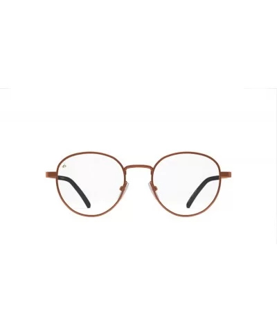 Philosopher Collection "The Machiavelli" Designer Round Eyeglasses - Chestnut Brown/Clear - CU18E52NE79 $44.47 Aviator