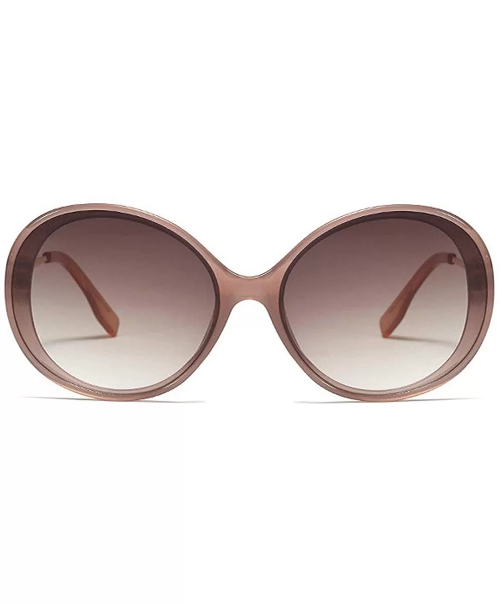 Men Fashion Ultra light Oval Sunglasses Brand Designer Vintage Lady shaded Glasses UV400 - Brown - CZ18UCK53W0 $17.23 Oval