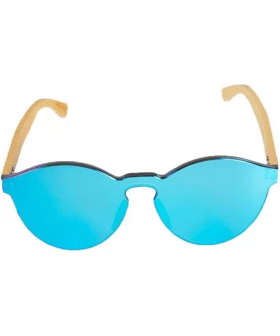 Odyssey Model - Handmade Frameless Natural Bamboo Sunglasses with HD UV400 Mirror Lens - CW18AH93A2M $19.27 Rimless