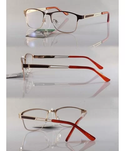 Fashion Multifocal Progressive Reader Rectangle Square Metal Frame Spring Hinge A301 - Red - CZ1967QCKW4 $27.68 Rectangular