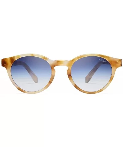 Rex - Women's & Men's Round Sunglasses - 49 mm - Yellow Tortoise / Blue - CA18AEMLRHU $67.24 Round