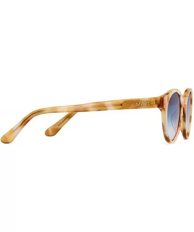 Rex - Women's & Men's Round Sunglasses - 49 mm - Yellow Tortoise / Blue - CA18AEMLRHU $67.24 Round