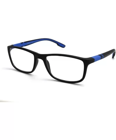 Soft Matte Black w/ 2 Tone Reading Glasses Spring Hinge 0.74 Oz - Z1 Matte Black Matte Blue - CN18T3UA05Q $28.62 Rectangular