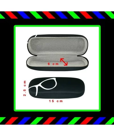 Glasses Case Hard Shell - Eyeglass And Sunglass Case For Men - Women - And Kids - Black Design - C2189N50CNG $11.50 Aviator