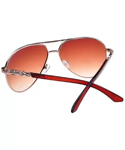 Grandeur Lady Sunglasses Toad Shaped Frame Luxury Bridge - Red/Red - CY1218U52UZ $22.70 Oval