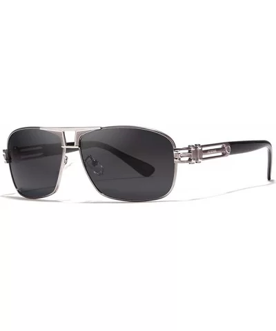 Steel-willed Men Sunglasses Polarized Metallic Black C4 Polarized With Box - C2 - CH18XAK8G62 $35.06 Aviator