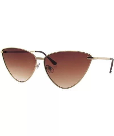 Women Cat Eye Fashion Style Sunglasses - Gold Gradient Brown - C818QGGUYT5 $13.23 Cat Eye