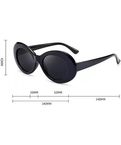 Womens Fashion Sunglasses Lightweight Sunglasses with Oval Lens PC Sunglasses for Girls - Black Frame Yellow Lens - C618SCTTA...