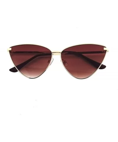 Women Cat Eye Fashion Style Sunglasses - Gold Gradient Brown - C818QGGUYT5 $13.23 Cat Eye