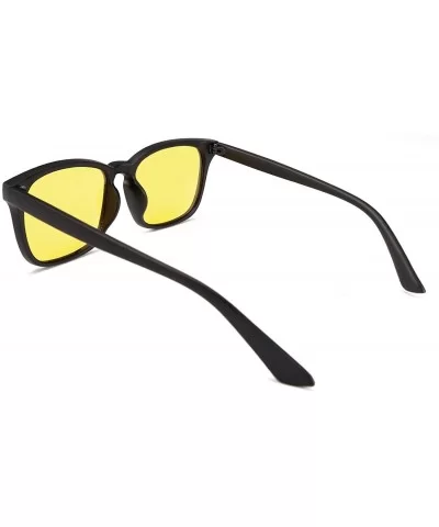 Square Horn Polarized Sunglasses Colorful Sunglasses for Men and Women B2568 - 03 Yellow - CD1969Z7O04 $17.12 Square