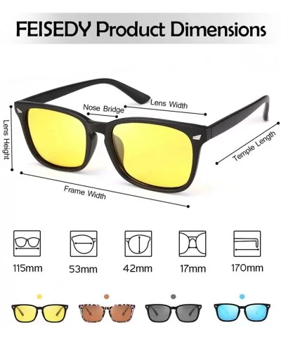 Square Horn Polarized Sunglasses Colorful Sunglasses for Men and Women B2568 - 03 Yellow - CD1969Z7O04 $17.12 Square