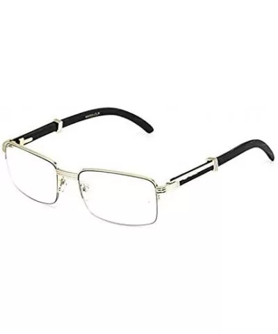 WOOD Art Nouveau VINTAGE Semi Rimless Style Gangster RICH Frame EyeGlasses - CD18IMDW74M $22.64 Square