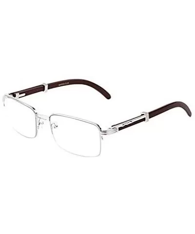 WOOD Art Nouveau VINTAGE Semi Rimless Style Gangster RICH Frame EyeGlasses - CD18IMDW74M $22.64 Square