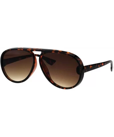 Vintage Retro Fashion Sunglasses Unisex Round Racer Aviator UV 400 - Tortoise (Brown) - C618GAW4MX3 $13.13 Aviator