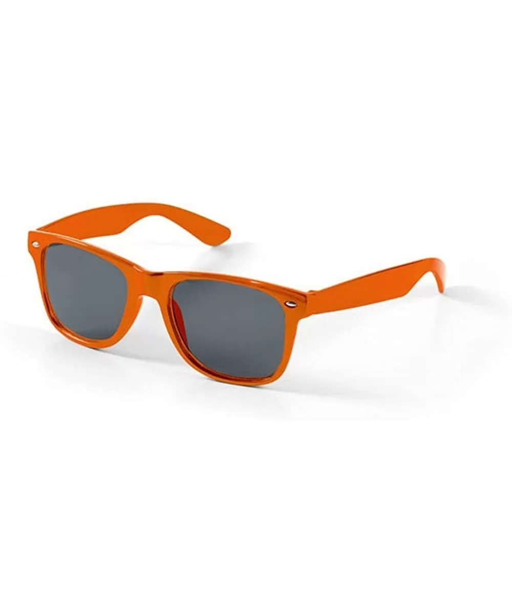 Wayfarer Style Sunglasses - Sun Protection UV400 Unisex Classic Geek Nerd Retro - Orange - CG11WB573EZ $22.14 Sport