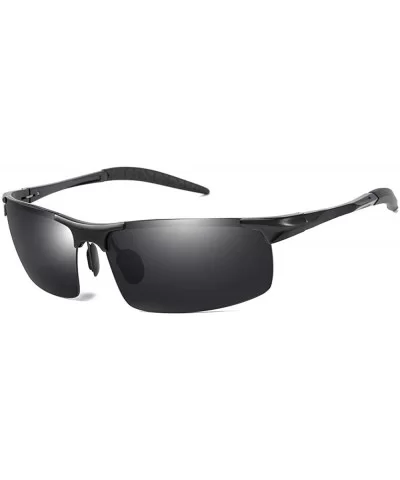 Men's Polarized Sports Riding Glasses Smart Photochromic Glasses - Black Grey C1 - CS1905GHITU $26.16 Square