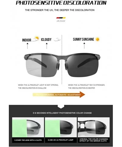 Men's Polarized Sports Riding Glasses Smart Photochromic Glasses - Black Grey C1 - CS1905GHITU $26.16 Square