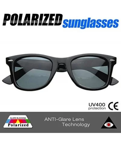 Medium Polarized Lens Classic Original Horn Rimmed Sunglasses (Black) - CZ116O2M7G5 $13.71 Wayfarer