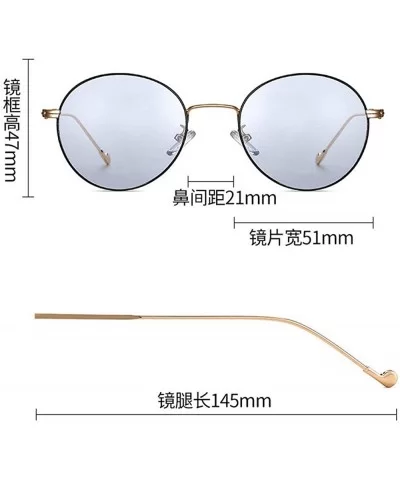 Vintage Round Frame Photochromic Polarized Sunglasses Unisex Fashion Designer Polarized Sunglasses - Black Gold - CS1947HU07W...