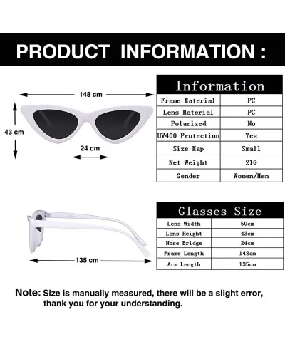 Cat Eye Sunglasses Vintage Mod Style Retro Kurt Cobain Sunglasses - White Frame/Grey Lens - CJ1887ZN3XT $12.39 Goggle