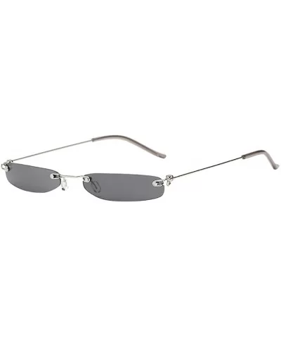 Vintage Transparent Small Frame Sunglasses Fashion Eyewear Metal Frame UV Protection - B - CG1908MSG60 $14.26 Oversized