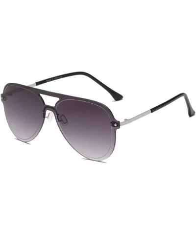 Unisex Fashion Classic Premium Oversized Aviator Sunglasses - Gradient Purple - CK18WQ6ZWXY $31.05 Oversized