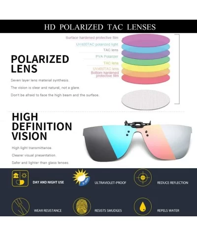 Polarized Clip-on Sunglasses Over Prescription Glasses Anti-Glare UV Protection Flip-up Sun Glasses - Pink - C91960TOIRC $19....