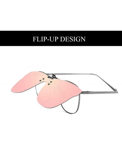 Polarized Clip-on Sunglasses Over Prescription Glasses Anti-Glare UV Protection Flip-up Sun Glasses - Pink - C91960TOIRC $19....