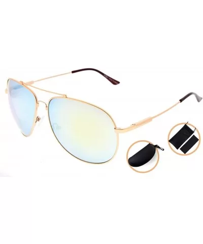 Large Bifocal Sunglasses Polit Style Sunshine Readers with Bendable Memory Bridge and Arm - CY18034GDML $41.04 Rectangular