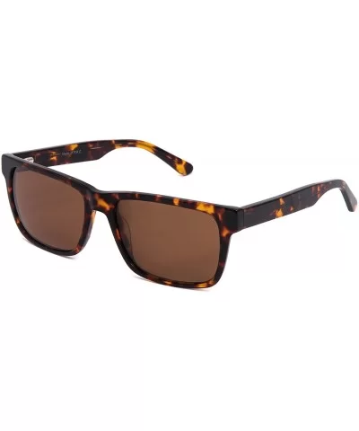 Polarized Sunglasses Navigator Rectangular Designer - Ls1001 Amber Frame / Polarized Brown Lens - C0194ENCZ5A $26.10 Wayfarer